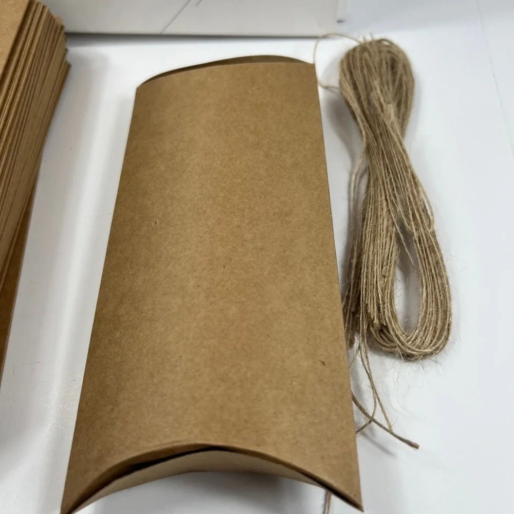 Mr. Pen Pillow Box 25 x 5 Count Brown Kraft Paper Small Gift Packaging